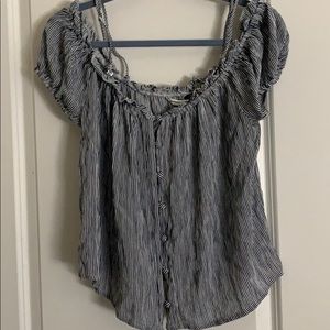 Halter white and blue stripped top